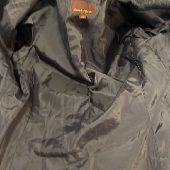 Hive & Honey Gray Wool Blend Velvet Trim Vintage Blazer Sz S - Picture 10 of 15